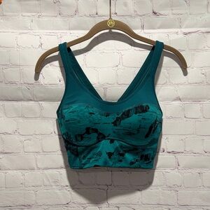Under Armour Project Rock Infinity Printed teal sports bra Woman’s size Medium